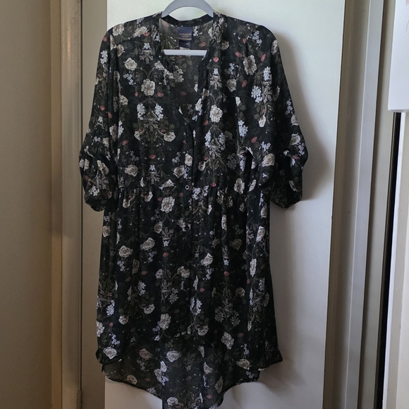 Torrid Outlander Lexie Floral Chiffon Hi-Lo Babydoll Tunic - Picture 3 of 16